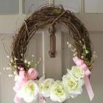 Pink And White Wedding Wreath