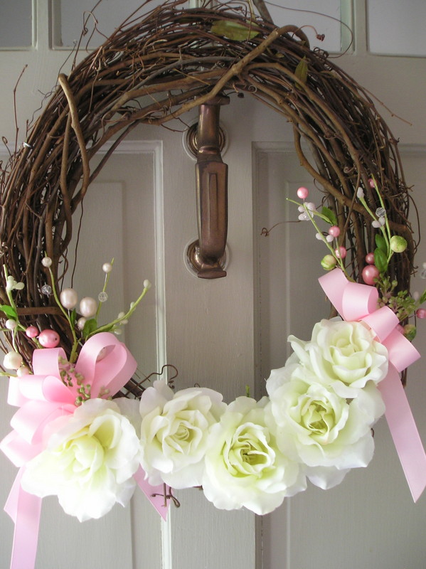 Pink And White Wedding Wreath